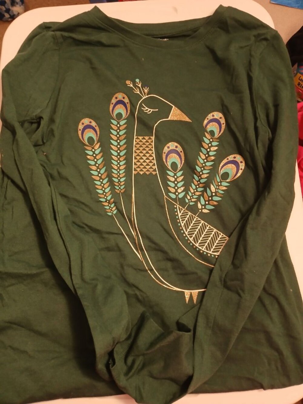 Cat & Jack XL 14/16 Dark Green Long Sleeve Shirt